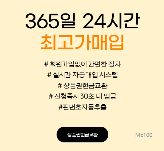 캐시핀 1 각종 상품권 매입 캐시핀 이용 방법